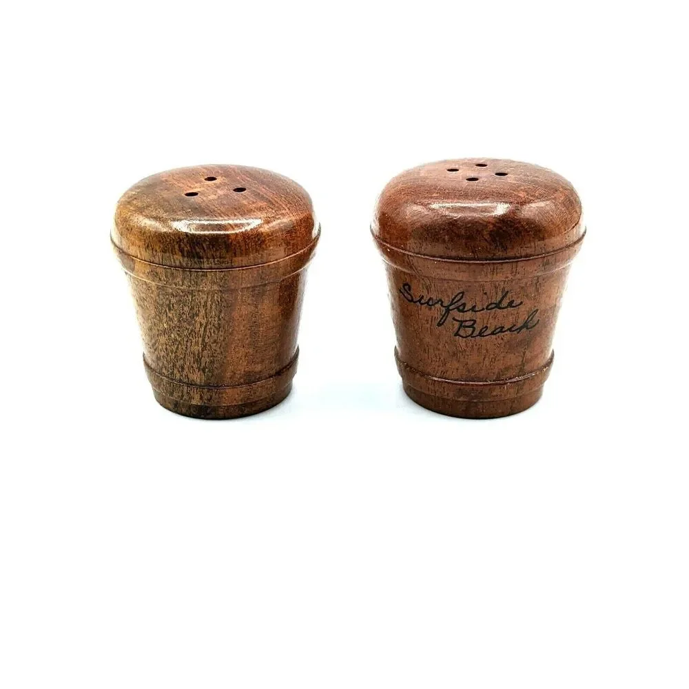 Vintage Wooden Salt and Pepper‎ Shakers Surfside Beach
